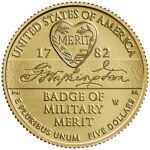 2022 National Purple Heart Hall of Honor Commemorative Gold Coin Uncirculated Reverse